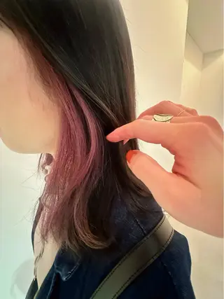 セミロング カラー 下北沢suu所属・AYAKA 下北沢suuのヘアスタイル