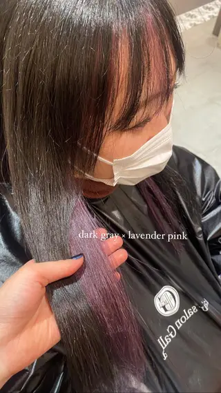 ロング カラー ミオ💎透ける暗髪/ ブリーチなしWカラーのヘアスタイル