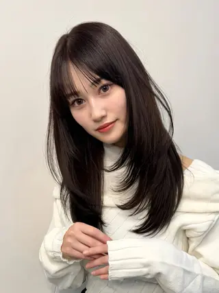 セミロング カラー 🦋韓国系指名No1 店長/圓山 祐也🦋のヘアスタイル