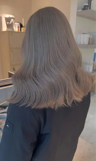 セミロング ♥️透明感×抜け感 ベージュ/佑珠♥️のヘアスタイル