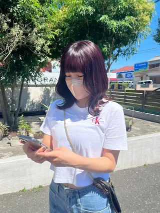 ミディアム カラー ヘアアレンジ ちひろ /似合わせカラーのヘアスタイル