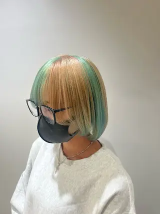 ミディアム ブリーチカラー特化 美容師/𝕐𝕌𝕀のヘアスタイル