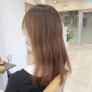 セミロング カラー ブリーチなし✨艶髪 カラー𓃲YAGIのヘアスタイル