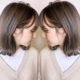 ミディアム ブリーチなしダブル/ レイヤーカット 小棹のヘアスタイル