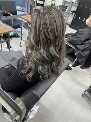 ロング カラー ヘアアレンジ 女性専用サロン梅田 髪質改善カラーakiのヘアスタイル