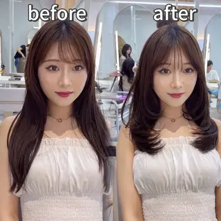 セミロング 顔周り/透明感カラー /韓国ヘア/TAKUのヘアスタイル