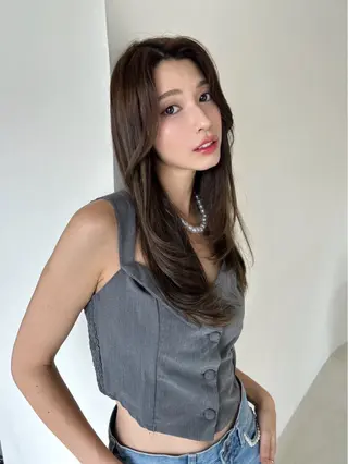 ロング カラー 🎀優姫 🎀  韓国レイヤーのヘアスタイル