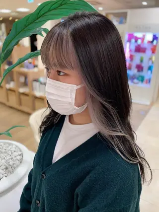 セミロング カラー 銀座/ハイライト特化 🌿ブリーチ/片山のヘアスタイル