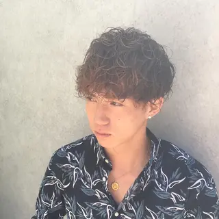 ショート カラー パーマ メンズ go today表参道flos所属・メンズ特化🔥 倉兼翔のヘアスタイル