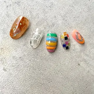 ショート カラー パーマ ヘアアレンジ メンズ キッズ ネイル マツエク・マツパ アイブロウ 今福鶴見ネイル 8(ｴｲﾄ)のネイルデザイン