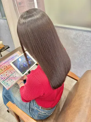 セミロング 久保田康雅　辻堂 髪質改善×縮毛矯正のヘアスタイル