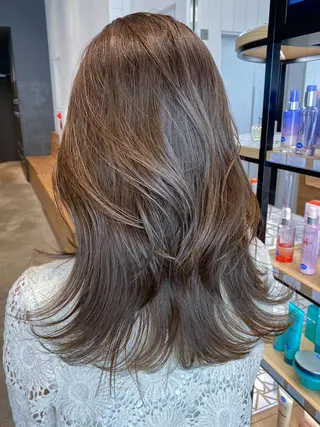 セミロング カラー パーマ ヘアアレンジ ITbyALBUM 下北沢店のヘアスタイル