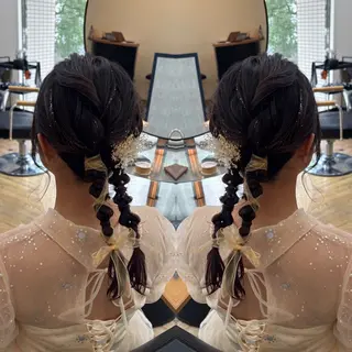 セミロング ヘアアレンジ ☻モエカ/ハイトーン アレンジ☻のヘアスタイル