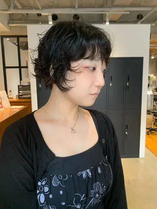 ショート パーマ 川崎ショート　ボブ 朝ラクパーマ横山大樹のヘアスタイル