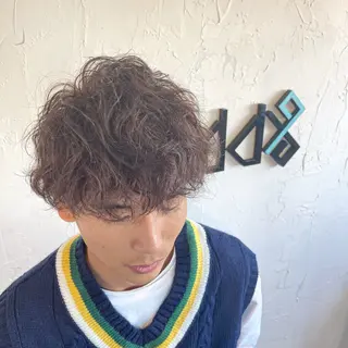 ショート カラー パーマ メンズ Add9 柳田健登のヘアスタイル