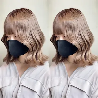 セミロング カラー 💜ハイトーン💛 マジカルかいちゃんのヘアスタイル