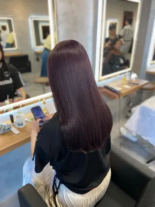 ロング カラー ヘアアレンジ レイヤー×透明感カラ ーHAYATOのヘアスタイル