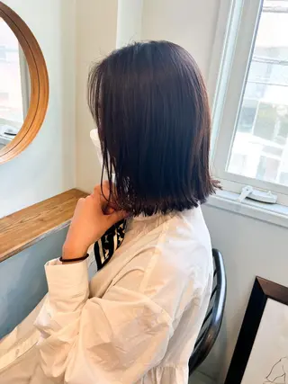 ミディアム カラー ミディアムパーマ /癖毛パーマのヘアスタイル