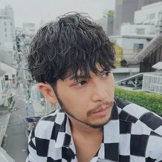 ショート パーマ メンズ fifth 原宿　【フィフス】所属・fifth/メンズ パーマ/川﨑泰就のヘアスタイル
