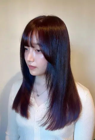 ロング カラー 小島 千夏のヘアスタイル