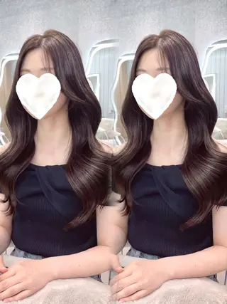 セミロング カラー 美髪矯正 ブリーチな しダブル🍒❤ゆうきのヘアスタイル