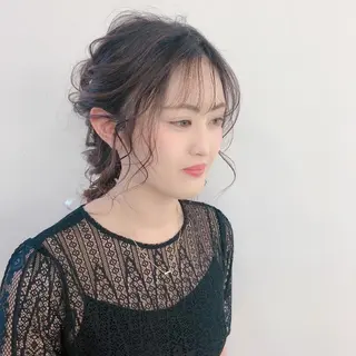 セミロング ヘアアレンジ 鶴田 風雅のヘアスタイル