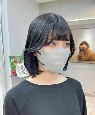 カラー 顔まわり/ボブウルフ 🤍愛唯(めい)のヘアスタイル