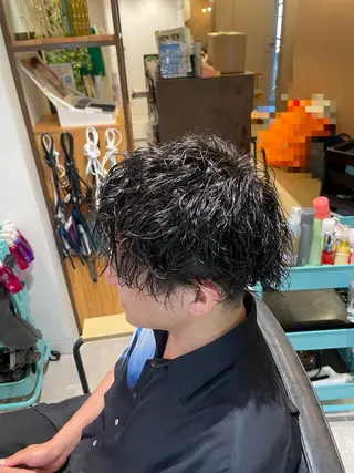 パーマ メンズ 暖色/ブリーチ/メン ズパーマ/ﾐﾜﾁｶｺのヘアスタイル