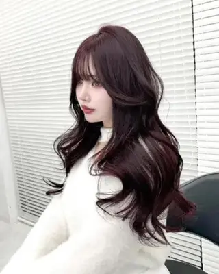 カラー 🤍韓国風スタイル 🤍暗髪ヘアのヘアスタイル