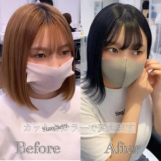 ミディアム カラー ヘアアレンジ マツエク・マツパ くすみミルクティー／ ブラウン🪡TOWAのヘアスタイル