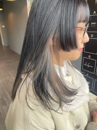 ミディアム カラー 艶カラー🌙縮毛矯正 /ボブ【Reina】のヘアスタイル