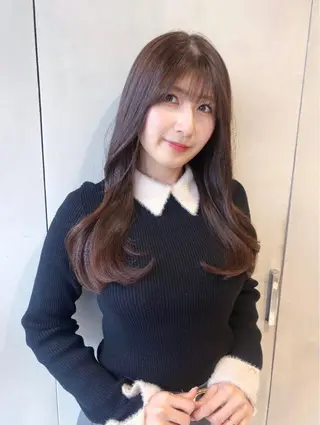 ロング カラー ワンホン/韓国ヘア 🤍amiのヘアスタイル