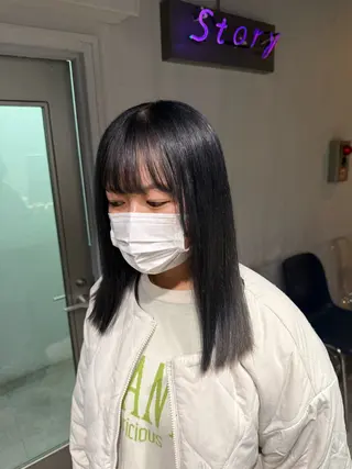 ミディアム カラー NANAMI🩵 大人可愛い韓国ヘアのヘアスタイル