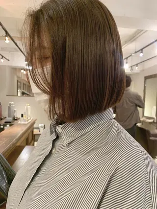 ミディアム カラー 透明感/オリーブ/ グレージュ/YUKAのヘアスタイル