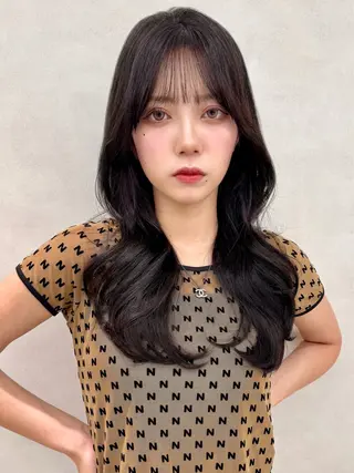 ロング カラー 韓国ヘア🇰🇷透明 感カラー/yui💞のヘアスタイル