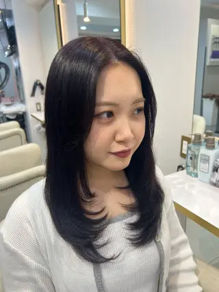 ミディアム カラー ハイトーン/髪質改善 🦋岩渕かすが🖤のヘアスタイル