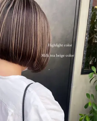 ミディアム カラー soft beige naoki.のヘアスタイル