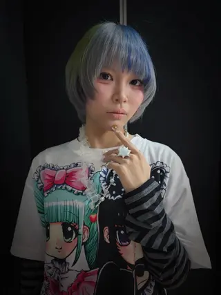 ショート カラー デザイン/ブリーチ/ SORAᯓ★のヘアスタイル