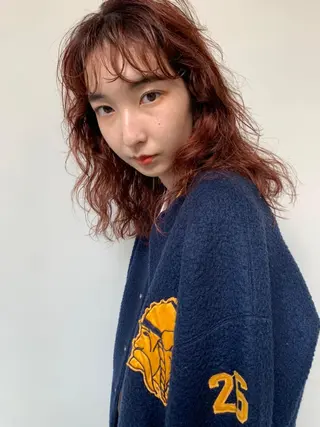 ミディアム パーマ カラー CEINE PATHのヘアスタイル