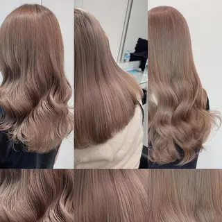 ミディアム カラー ヘアアレンジ ネイル マツエク・マツパ ベージュグレージュ 💕しゅーじ💕のヘアスタイル