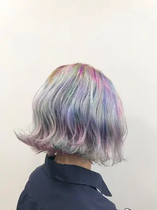 カラー ハイトーンエフェクト ブリーチいち丸のヘアスタイル