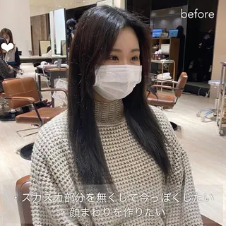 セミロング カラー レイヤー/顔周り /透明感🩶高橋大のヘアスタイル