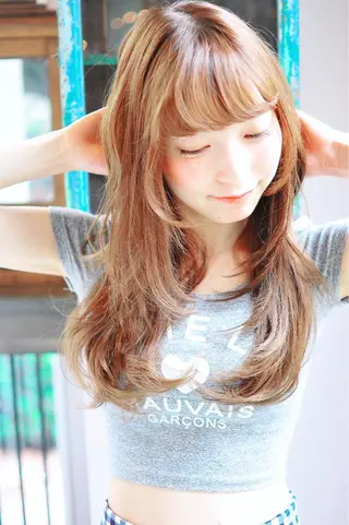 ミディアム カラー モテ髪透明感❤️ デイズヘアカラーのヘアスタイル