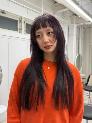 ロング カラー ヘアアレンジ 🦠デザインカラー/ 魚瀬あおい🦠のヘアスタイル