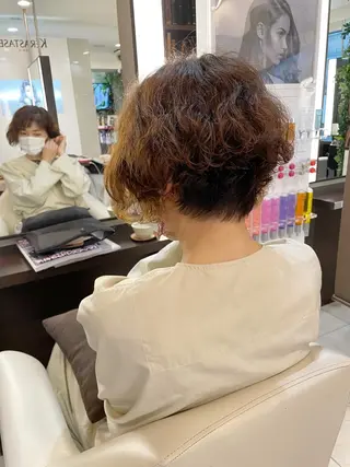 ショート パーマ newline銀座所属・👑銀座ショート/ 絶壁補正/金子涼👑のヘアスタイル