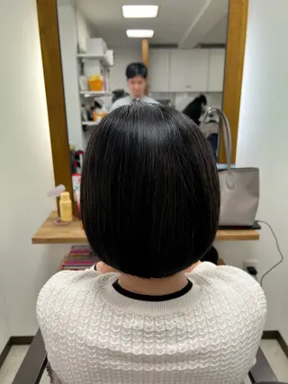 ミディアム 髪質改善/マツパ 垢抜け透明カラー衣笠のヘアスタイル