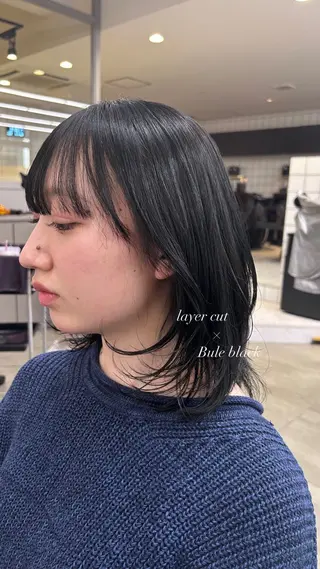 ミディアム カラー パーマ ヘアアレンジ メンズ キッズ ブリーチなしカラー/ ブラウン/レイヤーのヘアスタイル