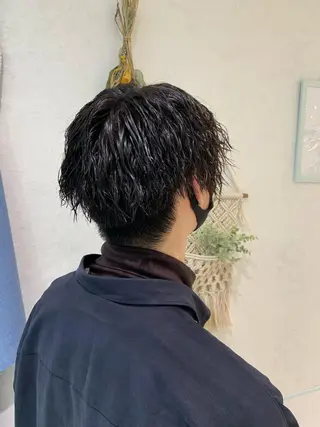 ショート カラー パーマ ヘアアレンジ メンズ ハイトーンカラー🤍 山下 優華のヘアスタイル