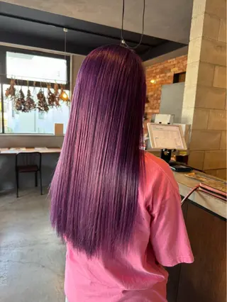 ロング カラー ✨ハイトーン/暗髪/ ハイライト/松岡✨のヘアスタイル