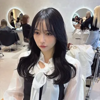 セミロング 韓国風×髪質改善 ゆりのヘアスタイル